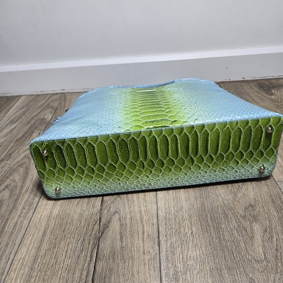 NWOT Brahmin Elaine Limeade Rivers Genuine Leather Satchel Bag $395 - Picture 3 of 16